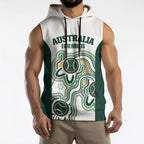 Australia Baseball Custom Sleeveless Hoodie Go Emeralds Aboriginal Art