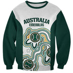 Australia Baseball Custom Sweatshirt Go Emeralds Aboriginal Art