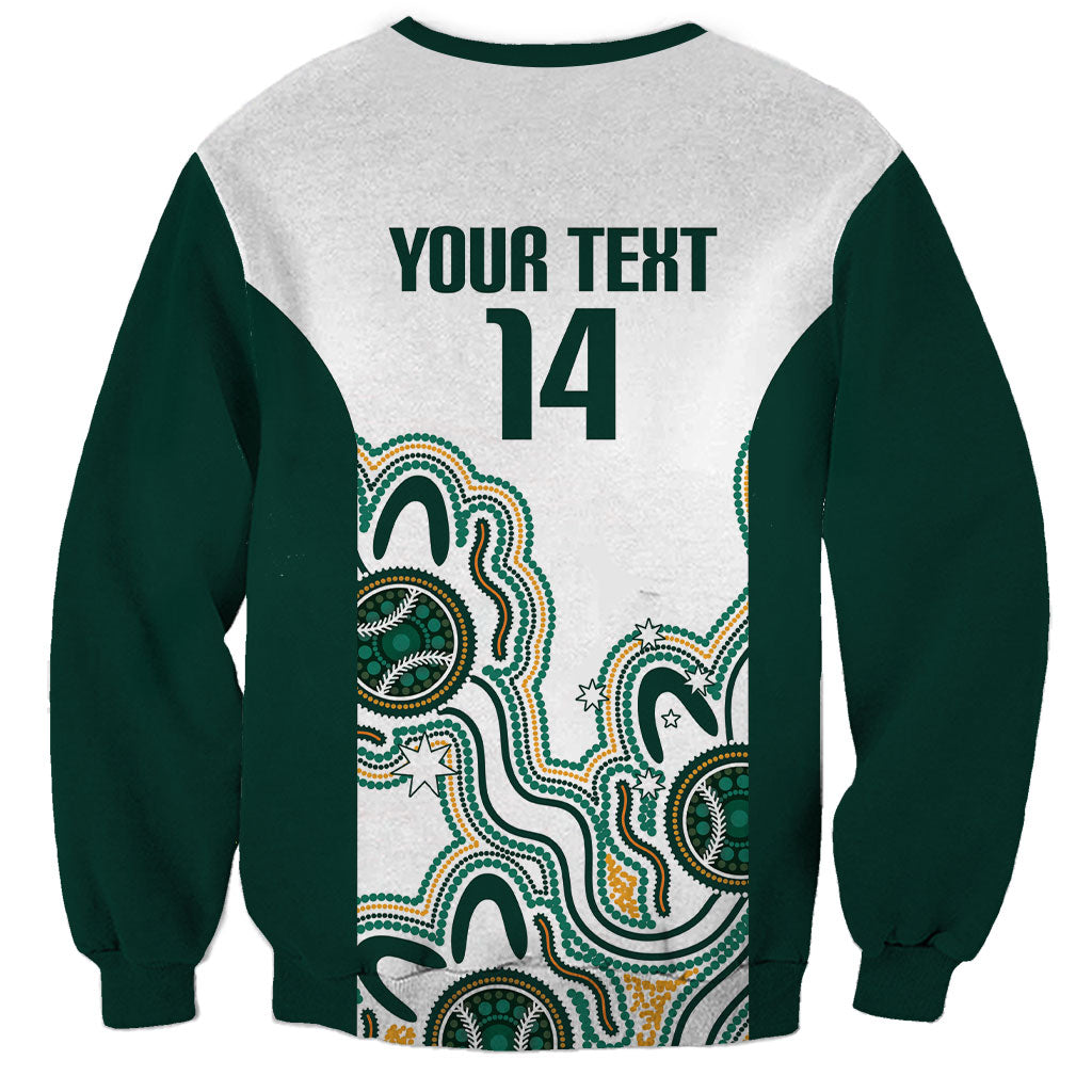 Australia Baseball Custom Sweatshirt Go Emeralds Aboriginal Art