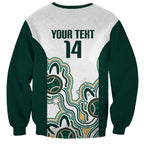 Australia Baseball Custom Sweatshirt Go Emeralds Aboriginal Art