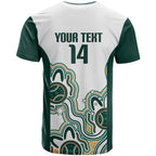 Australia Baseball Custom T Shirt Go Emeralds Aboriginal Art