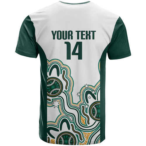 Australia Baseball Custom T Shirt Go Emeralds Aboriginal Art