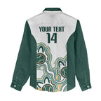 Australia Baseball Custom Women Casual Shirt Go Emeralds Aboriginal Art