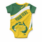 Australia Curling Personalised Baby Onesie Aussie Map Grunge Curve Style