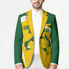 Australia Curling Personalised Blazer Aussie Map Grunge Curve Style