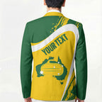 Australia Curling Personalised Blazer Aussie Map Grunge Curve Style