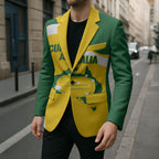 Australia Curling Personalised Blazer Aussie Map Grunge Curve Style