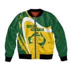 Australia Curling Personalised Bomber Jacket Aussie Map Grunge Curve Style