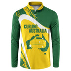 Australia Curling Personalised Button Sweatshirt Aussie Map Grunge Curve Style