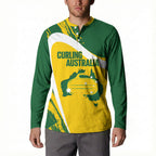 Australia Curling Personalised Button Sweatshirt Aussie Map Grunge Curve Style