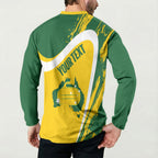 Australia Curling Personalised Button Sweatshirt Aussie Map Grunge Curve Style