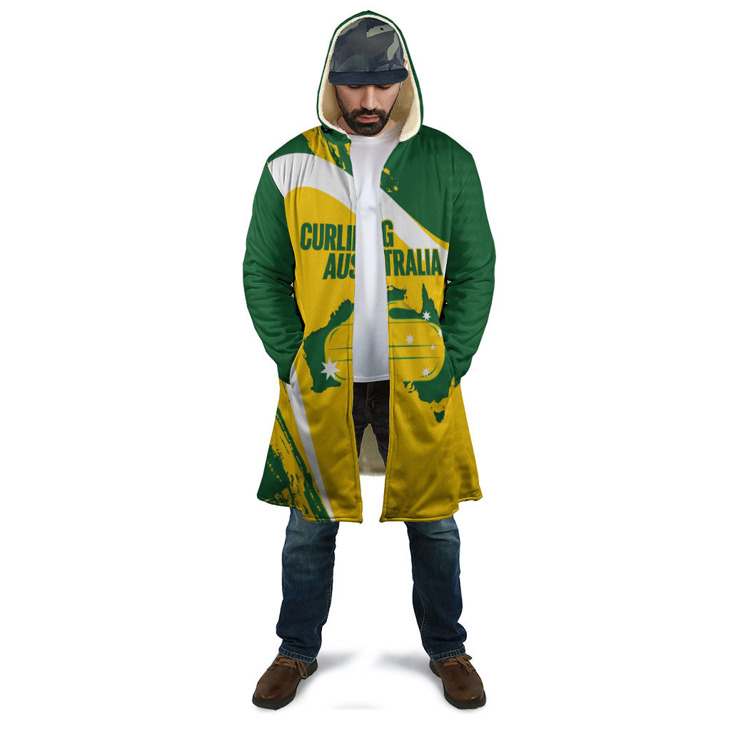 Australia Curling Personalised Cloak Aussie Map Grunge Curve Style