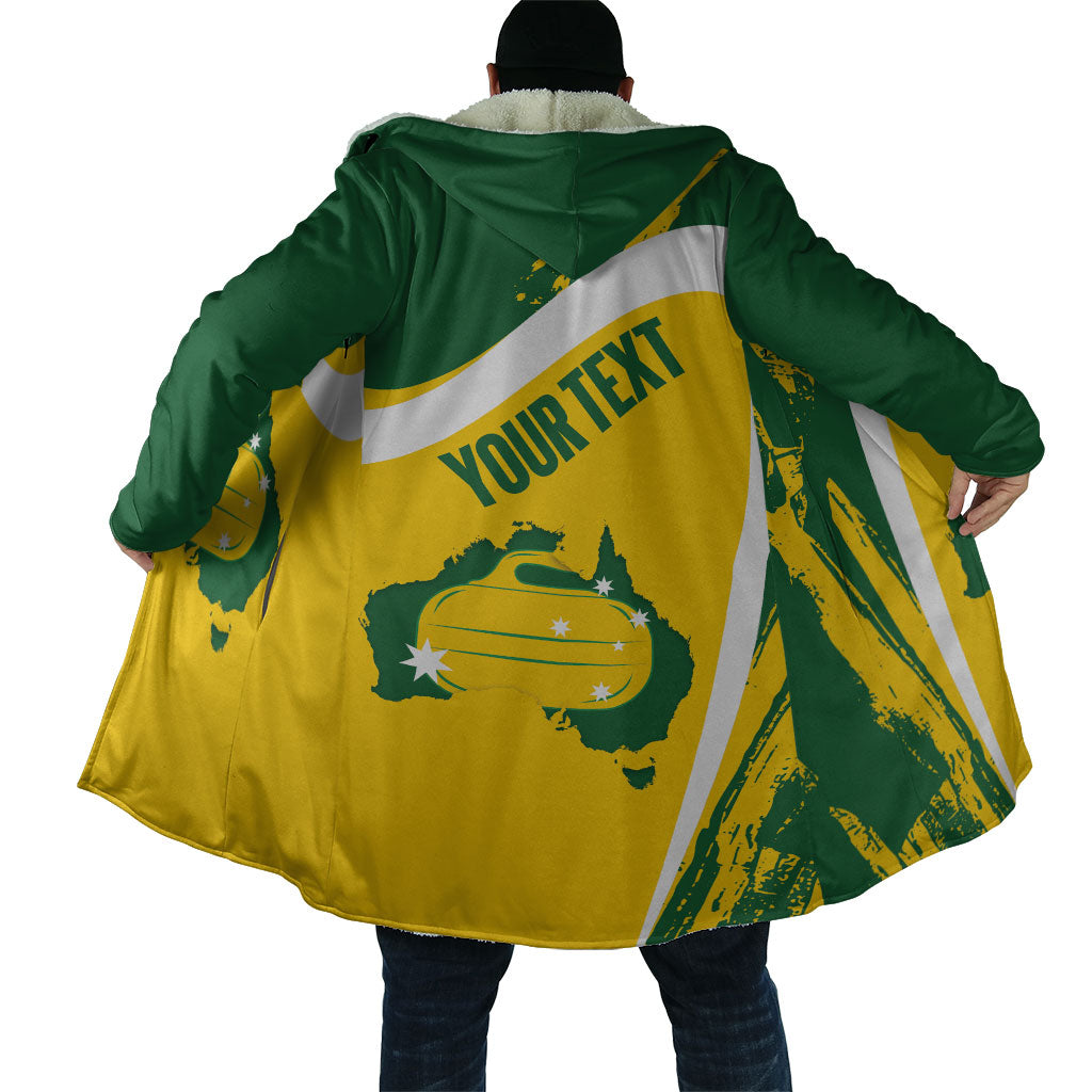 Australia Curling Personalised Cloak Aussie Map Grunge Curve Style