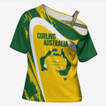 Australia Curling Personalised Cross Shoulder Shirt Aussie Map Grunge Curve Style