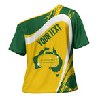 Australia Curling Personalised Cross Shoulder Shirt Aussie Map Grunge Curve Style
