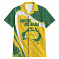 Australia Curling Personalised Hawaiian Shirt Aussie Map Grunge Curve Style
