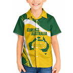 Australia Curling Personalised Hawaiian Shirt Aussie Map Grunge Curve Style