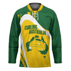Australia Curling Personalised Hockey Jersey Aussie Map Grunge Curve Style