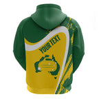 Australia Curling Personalised Hoodie Aussie Map Grunge Curve Style