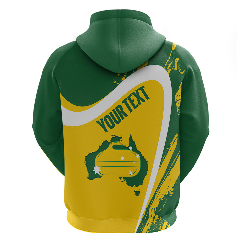 Australia Curling Personalised Hoodie Aussie Map Grunge Curve Style