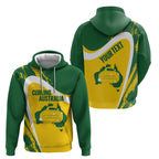 Australia Curling Personalised Hoodie Aussie Map Grunge Curve Style