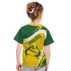 Australia Curling Personalised Kid T Shirt Aussie Map Grunge Curve Style