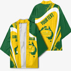 Australia Curling Personalised Kimono Aussie Map Grunge Curve Style
