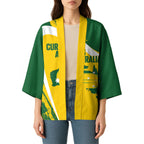 Australia Curling Personalised Kimono Aussie Map Grunge Curve Style
