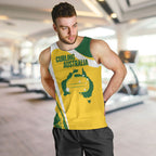 Australia Curling Personalised Men Tank Top Aussie Map Grunge Curve Style