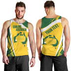 Australia Curling Personalised Men Tank Top Aussie Map Grunge Curve Style