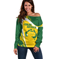 Australia Curling Personalised Off Shoulder Sweater Aussie Map Grunge Curve Style