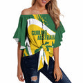 Australia Curling Personalised Off Shoulder Wrap Waist Top Aussie Map Grunge Curve Style