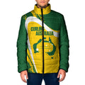 Australia Curling Personalised Padded Jacket Aussie Map Grunge Curve Style
