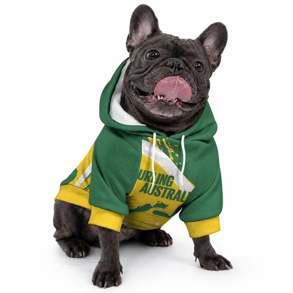 Australia Curling Personalised Pet Hoodie Aussie Map Grunge Curve Style