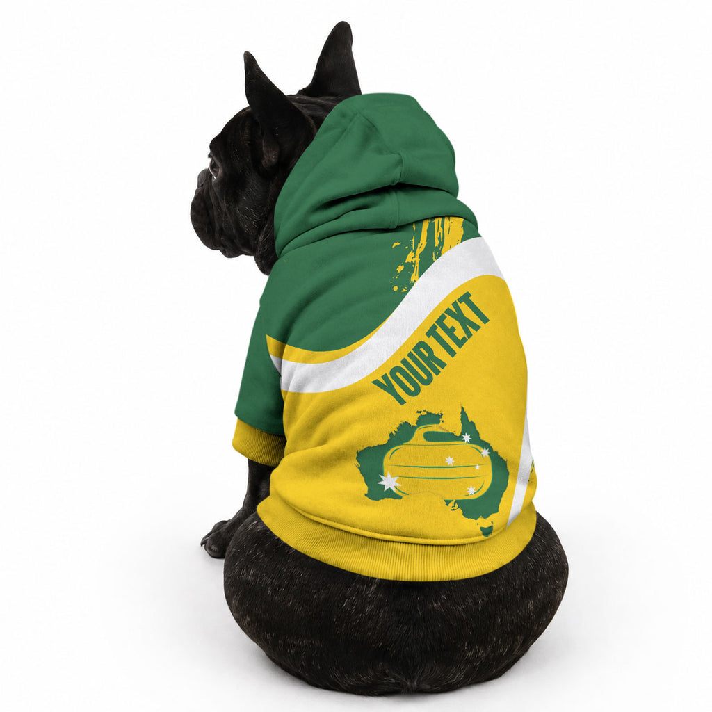 Australia Curling Personalised Pet Hoodie Aussie Map Grunge Curve Style