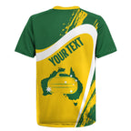 Australia Curling Personalised Rugby Jersey Aussie Map Grunge Curve Style