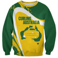Australia Curling Personalised Sweatshirt Aussie Map Grunge Curve Style