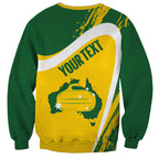 Australia Curling Personalised Sweatshirt Aussie Map Grunge Curve Style