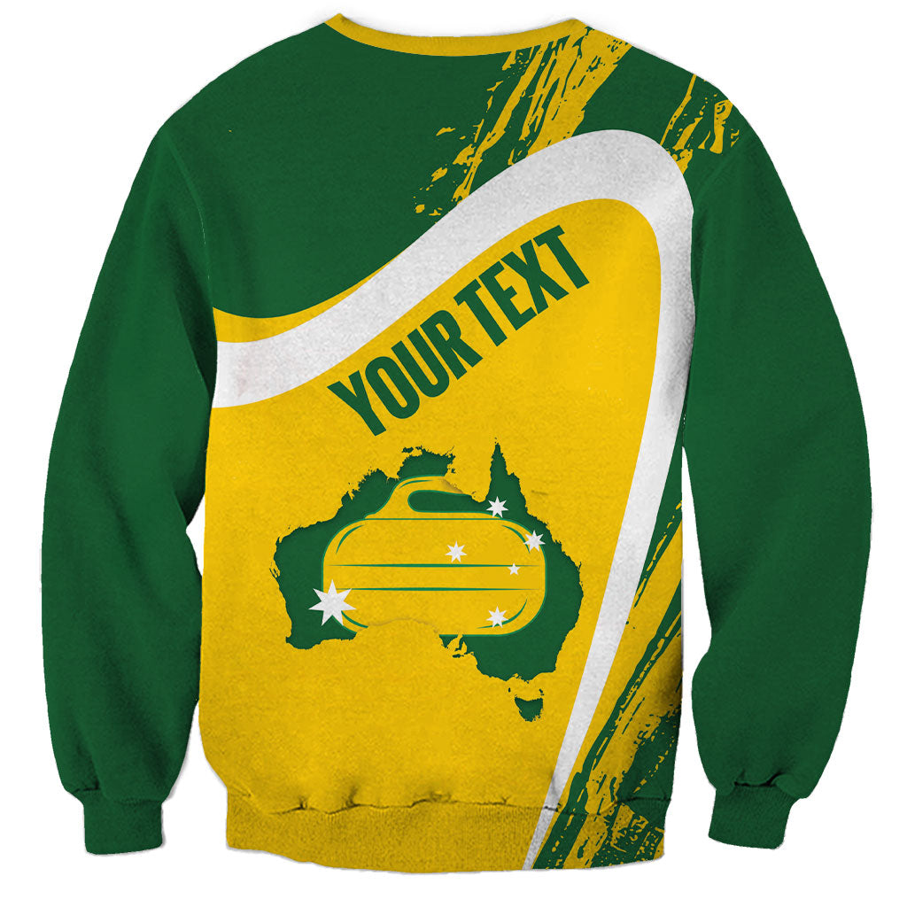 Australia Curling Personalised Sweatshirt Aussie Map Grunge Curve Style
