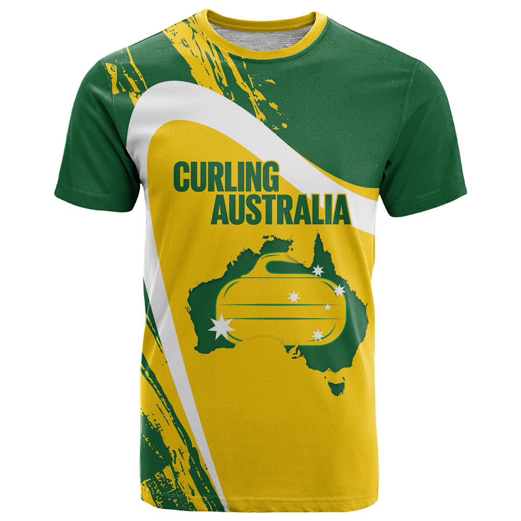 Australia Curling Personalised T Shirt Aussie Map Grunge Curve Style
