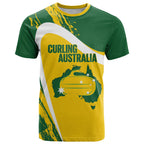 Australia Curling Personalised T Shirt Aussie Map Grunge Curve Style