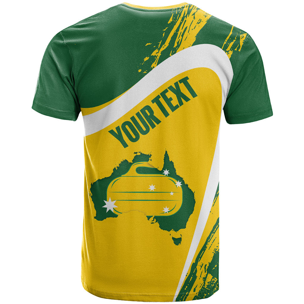 Australia Curling Personalised T Shirt Aussie Map Grunge Curve Style