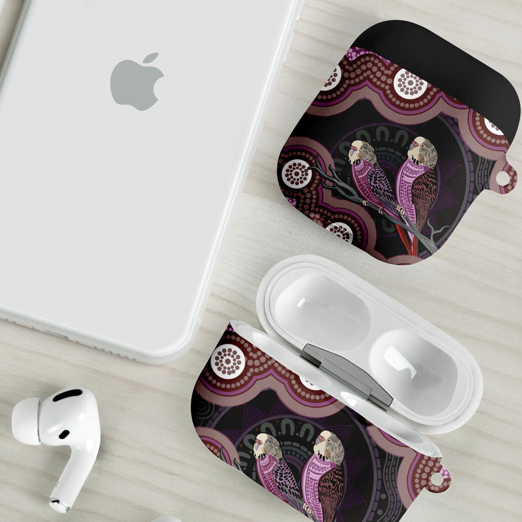 Purple Budgerigar Australia Indigenous Art AirPods Case