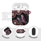 Purple Budgerigar Australia Indigenous Art AirPods Case