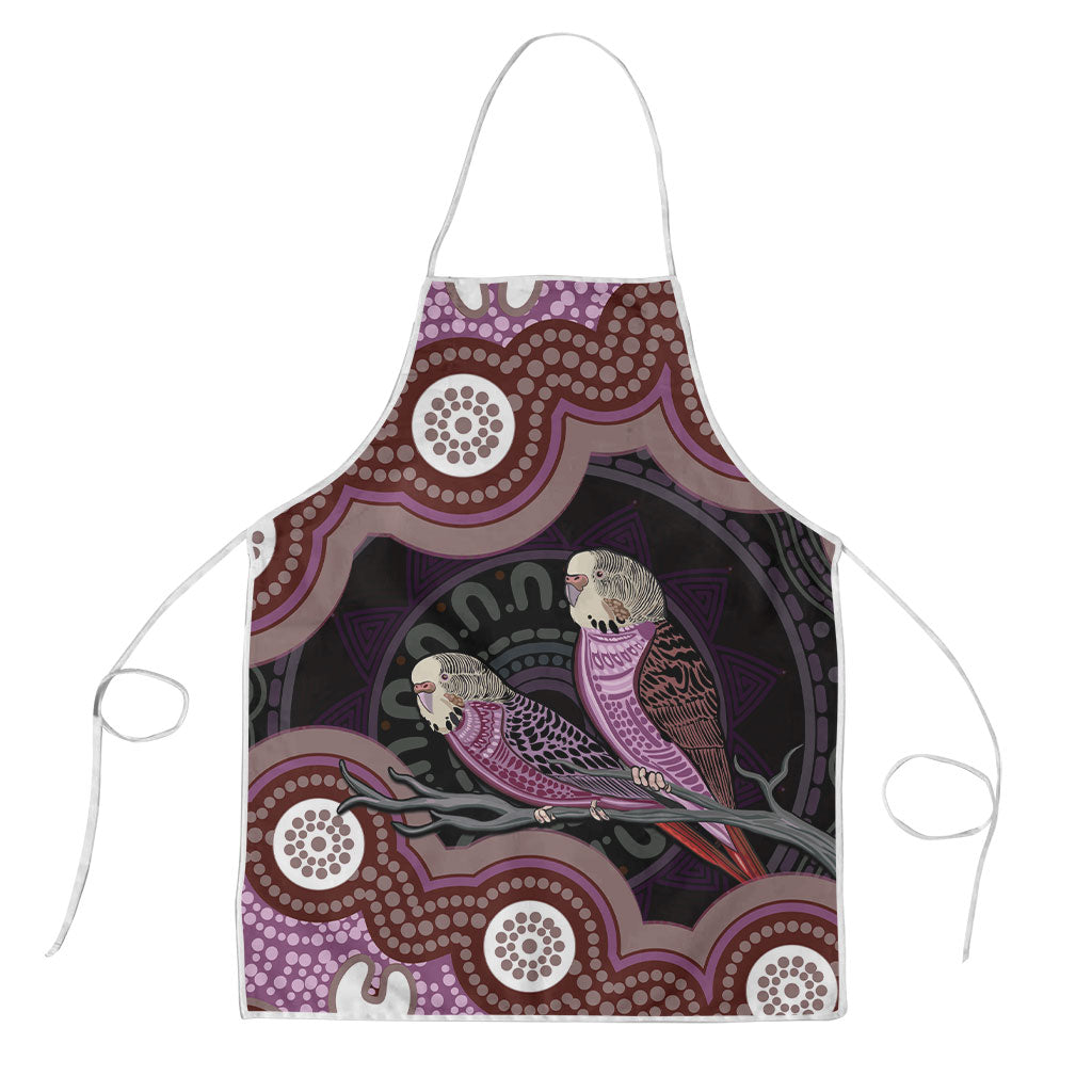 Purple Budgerigar Australia Indigenous Art Apron