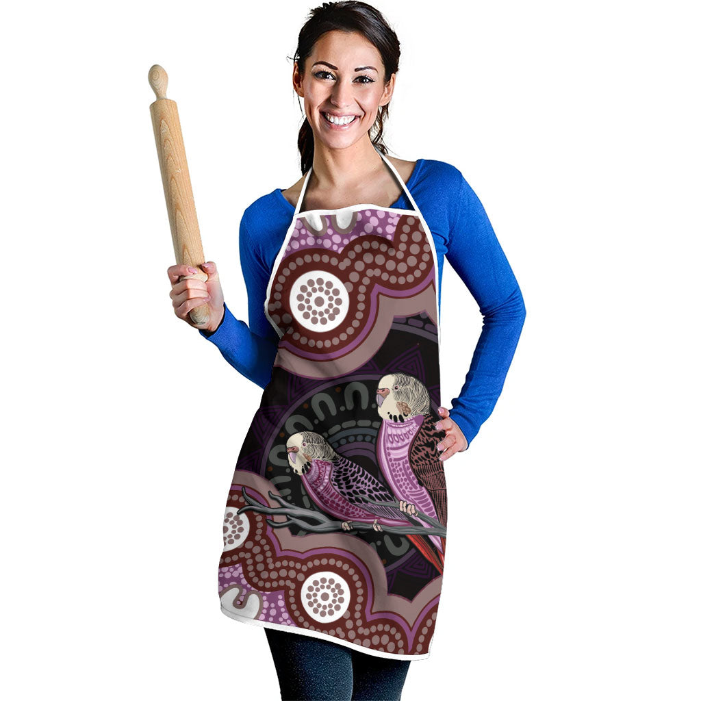 Purple Budgerigar Australia Indigenous Art Apron