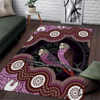 Purple Budgerigar Australia Indigenous Art Area Rug