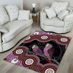 Purple Budgerigar Australia Indigenous Art Area Rug