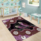 Purple Budgerigar Australia Indigenous Art Area Rug
