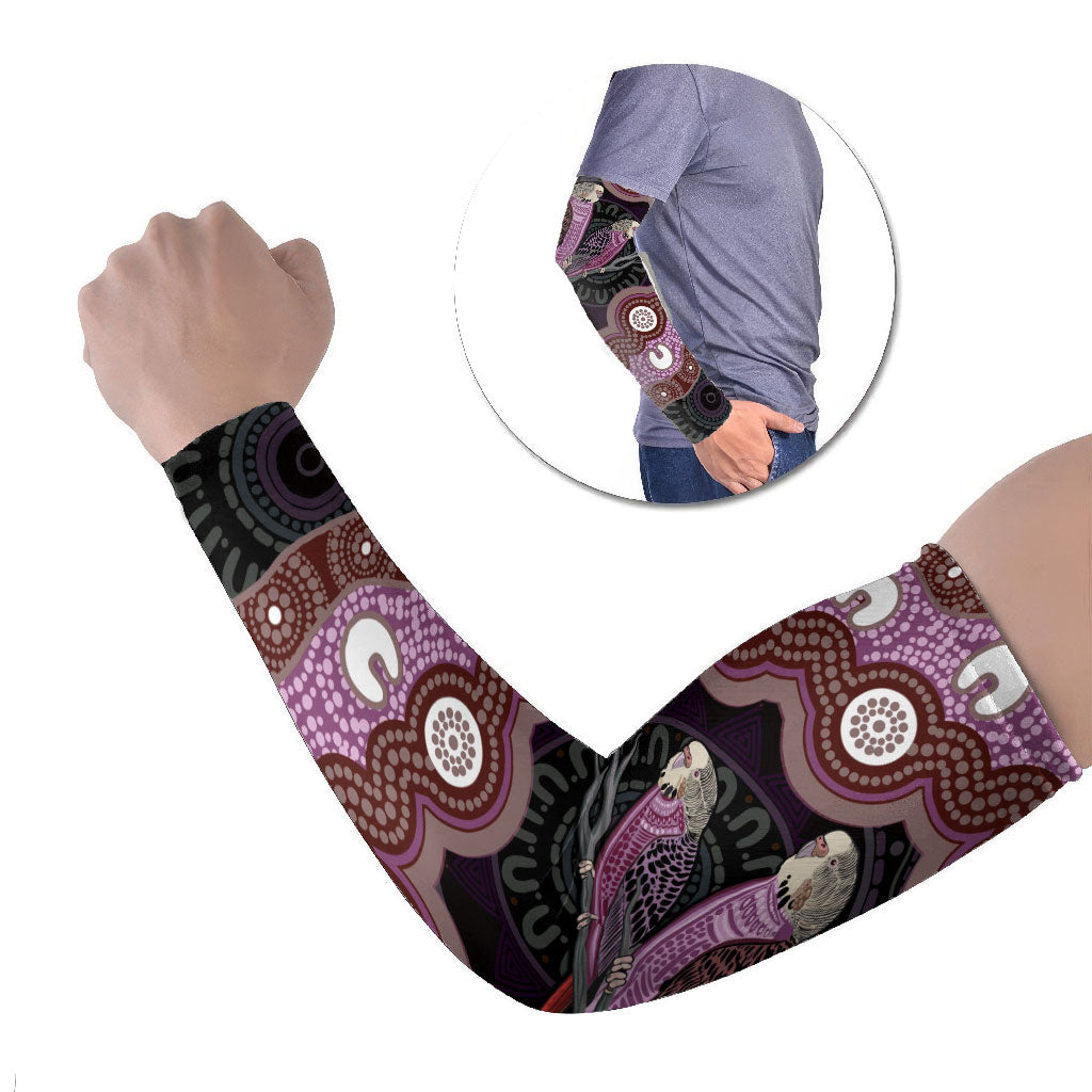 Purple Budgerigar Australia Indigenous Art Arm Sleeves